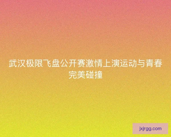 武汉极限飞盘公开赛激情上演运动与青春完美碰撞