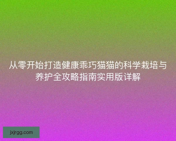 从零开始打造健康乖巧猫猫的科学栽培与养护全攻略指南实用版详解